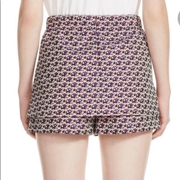 NWT Maje Floral Jacquard Skirt Front Shorts SZ 36/S Pink Skort Pockets Girly - Picture 3 of 14